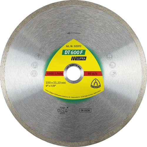 Фото товара "DT600F Алмазный диск по кафелю и керамике, ø 115х1,6х22,23 мм, - 1 шт/уп. DT/SUPRA/DT600F/S/115X1,6X22,23/GR/7"
